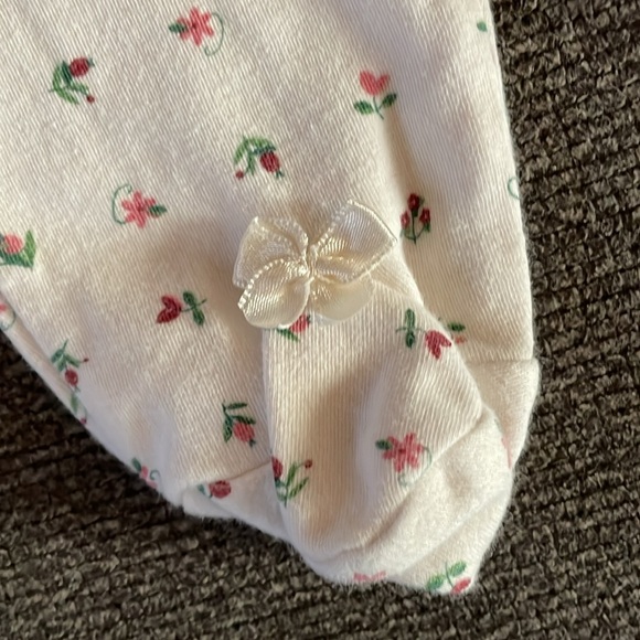Vintage McBaby Floral Print Footed Pants Size 3-6M - Picture 5 of 6
